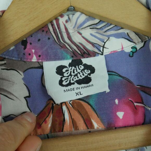 Hilo Hattie Men's XL Camp Shirt Vintage Fruit Print Pastel Tropical Hawaiian - Picture 2 of 6